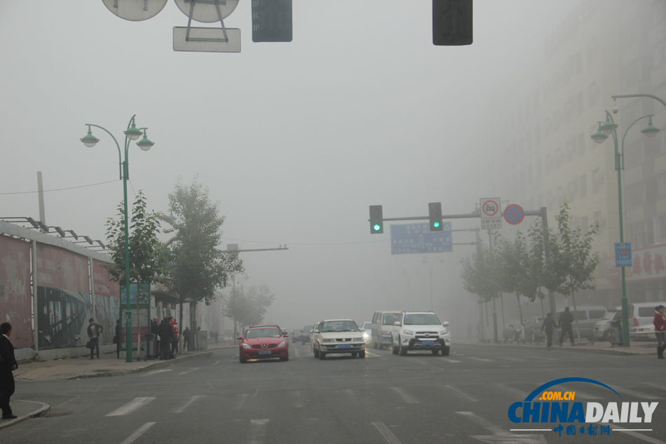 長春迎來大霧天 空氣質量嚴重污染