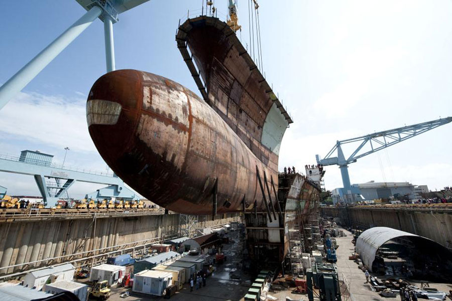 美國最新型CVN-78福特號航母近況曝光