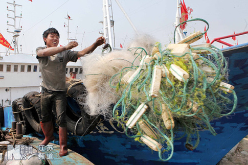 贛榆：滿載而歸進港休漁