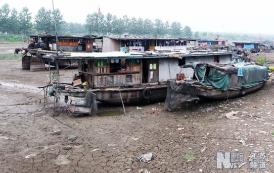 淮河江蘇段出現嚴重旱情 跌回“死水位”以下