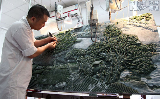 碧玉《清明上河圖》亮相揚州