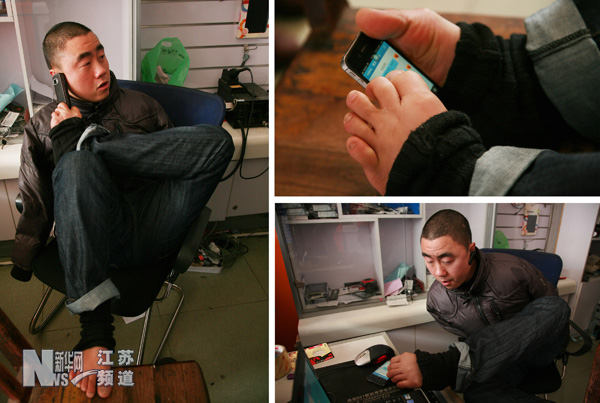 江蘇海安勵志小伙雙腳走出別樣人生