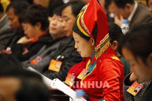 少數民族代表聽取報告