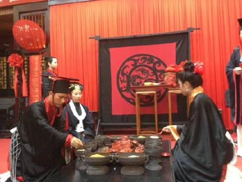 都江堰文廟舉行“傳統士昏禮” 傳承傳統文化