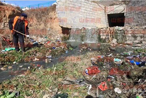濟南臥虎山水庫成垃圾場 上游農家樂污水流進水庫