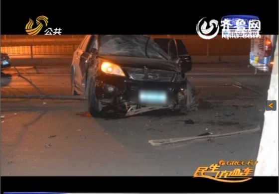 濟南:酒駕小伙子欲躲檢查 接連撞折五棵行道樹