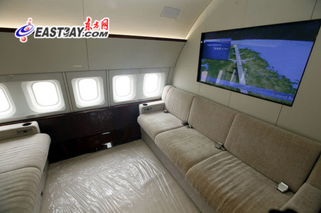 揭秘豪華公務飛機 舒適堪比酒店套房（圖）