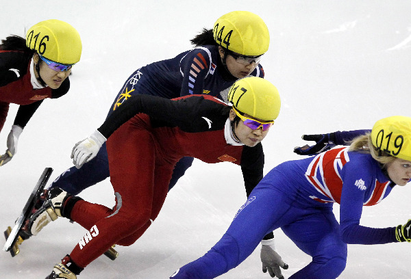 短道速滑——世界杯上海站：王濛獲女子1000米亞軍