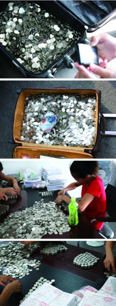 大學(xué)生拎近兩萬硬幣交學(xué)費(fèi) 收銀員清點(diǎn)三小時(shí) 圖