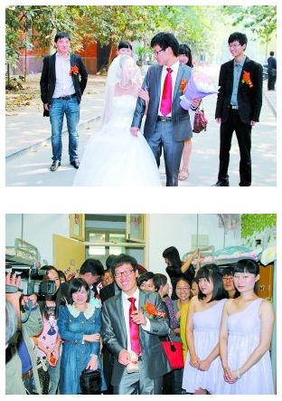 年輕情侶創意秀愛情 “裸”婚也甜蜜