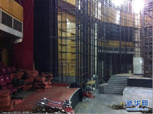 2013年央視蛇年春晚舞臺開始施工 內場圖曝光