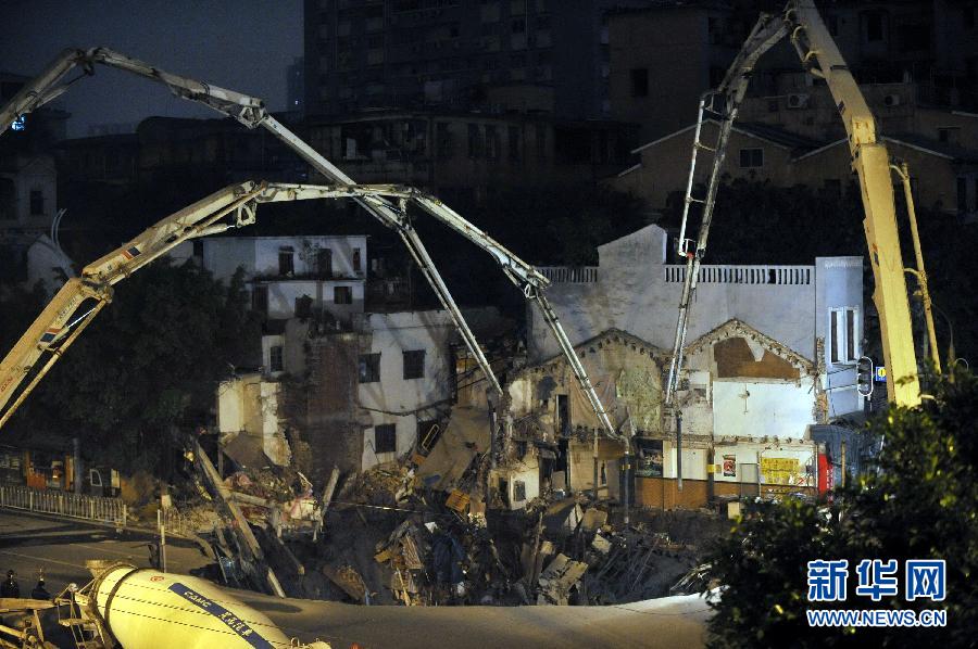 廣州地鐵工地附近突發地陷 一樓房瞬間消失