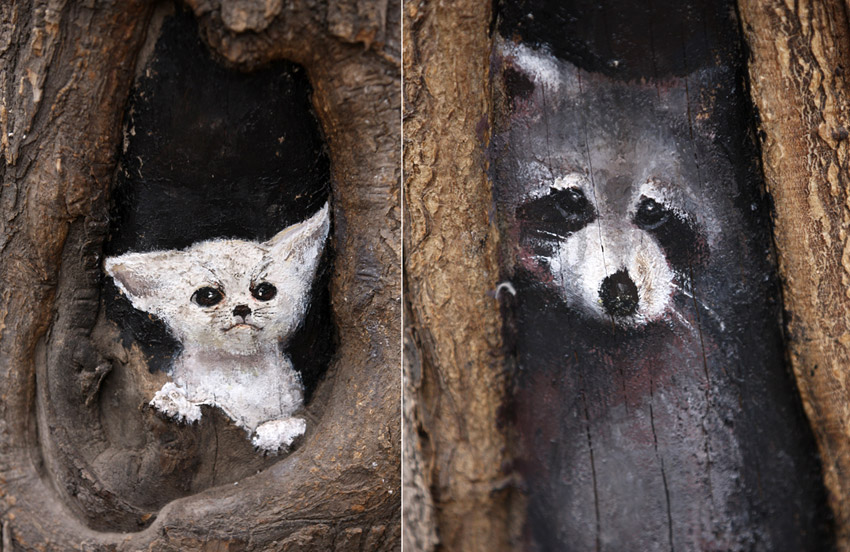 “美途”女孩繪“樹洞畫”裝點(diǎn)城市