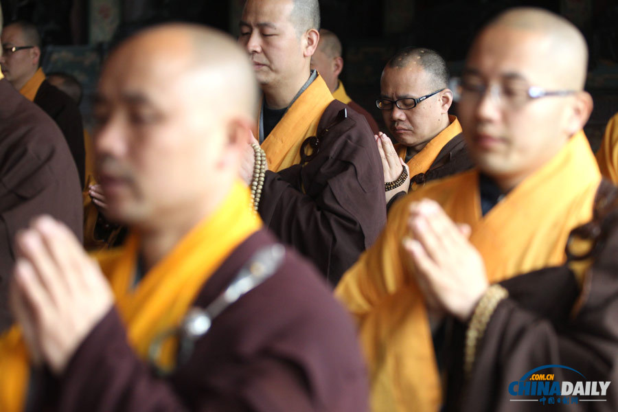 北京佛教信眾為蘆山地震災區(qū)祈福并捐款