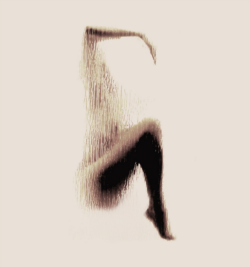 裸體呈現(xiàn)英文字母剪影