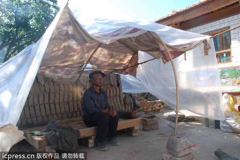 甘肅定西岷縣隨固村受災嚴重 受傷村民轉運蘭州醫院