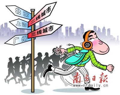 報告稱61%大學生愿去二三線城市工作(圖)