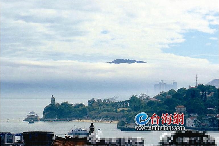 鼓浪嶼上空現海市蜃樓 專家:疑是平流霧造成錯覺