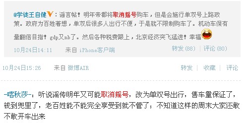 北京市交通委:“北京將取消搖號購車”純屬子烏虛有