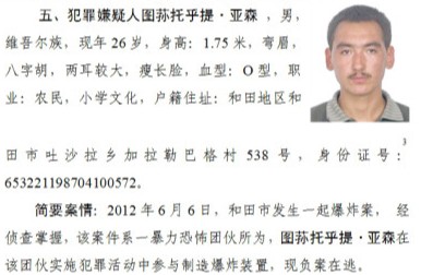 新疆公安廳通緝11名暴力恐怖案件犯罪嫌疑人（組圖）