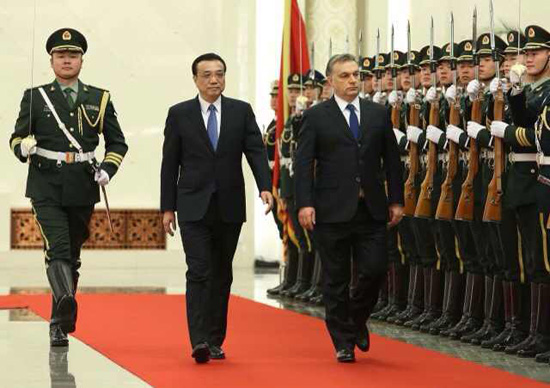 李克強舉行歡迎儀式歡迎匈牙利總理歐爾班訪華