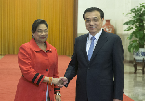 李克強同特立尼達和多巴哥總理比塞薩爾舉行會談