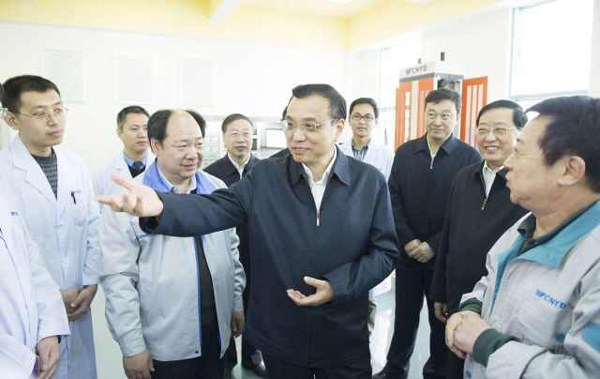 李克強考察沈陽企業：關心治霾技術 建議給科技人員股權