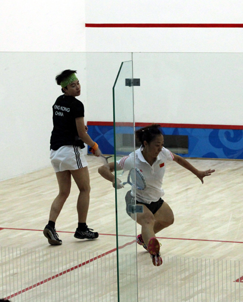 東亞運(yùn)動(dòng)會(huì)女子壁球團(tuán)體分組賽開賽