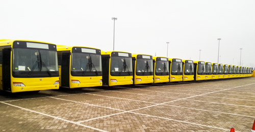 中通客車首次由天津港出口巴林王國