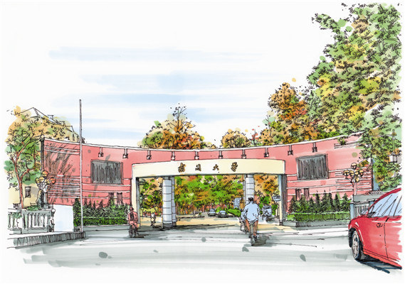 南開刮起“手繪風” 彩筆描繪最美風景