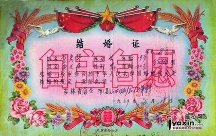 烏魯木齊市民10年收藏500張結婚證（組圖）