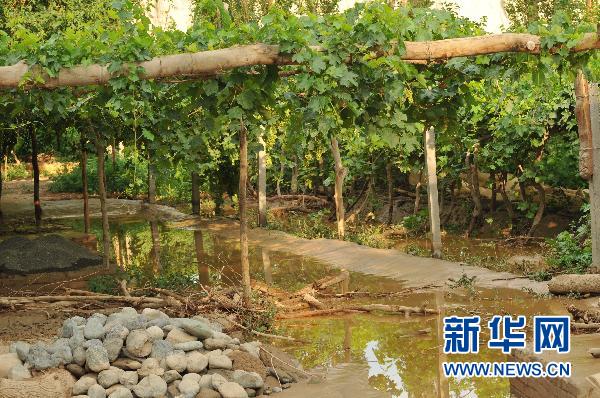 新疆吐魯番遭遇罕見洪水襲擊