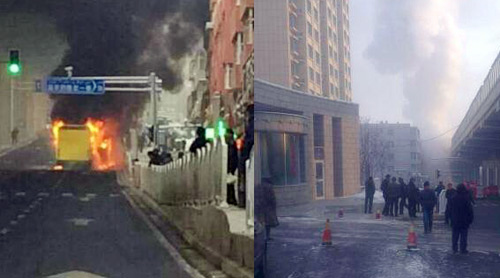 烏魯木齊一輛104路公交車自燃 未造成人員傷亡