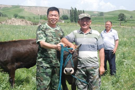 格干牧業村貧困戶喜牽“扶貧牛”