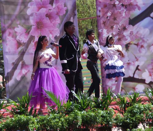 石河子大學外國留學生獻藝“第七屆國際桃花節”