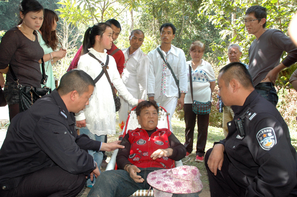 云南西雙版納野象谷景區野象無意撞傷2名游客