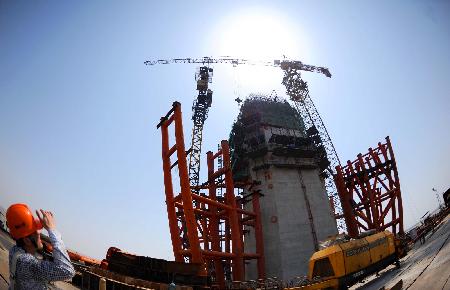 杭州灣上第二座跨海大橋——嘉紹跨海大橋建設(shè)進度過半