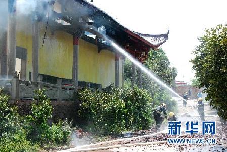 浙江金華一寺廟起火 35尊玉佛損毀