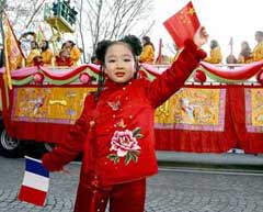 Champs Elysees hosts Chinese New Year parade