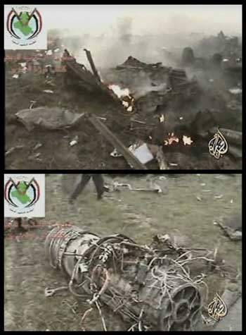 Arabic television channel Al Jazeera aired a videotape on January 31, 2005, purporting to show an Iraqi insurgent group firing a missile that downed a British transport plane in Iraq. The video, issued by the 1920 Revolution Brigades, also showed an explosion at a distance and burning debris of a what appeared to be a plane on the ground, including an engine, filmed at close range in a large field. [Reutrs]
