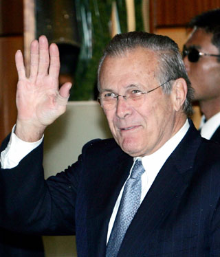 US Secretary of Defence Donald Rumsfeld arrived in Beijing yesterday on an official visit described by international-affairs experts as "an important step" towards increasing bilateral military exchanges.