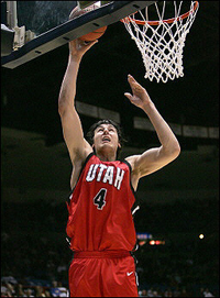 Australian big man Andrew Bogut, seen here in march 2005, made a triumphant National Basketball Association debut, helping Milwaukee rally for a stunning 117-108 over-time upset of Philadelphia