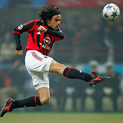 AC Milan's Inzaghi shoots during Italian serie a match against Ascoli in Milan