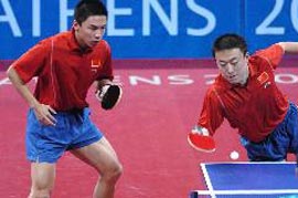 China wins table tennis, badminton doubles golds