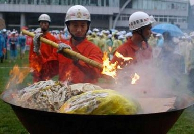 Confiscated opium poppy destroyed to mark anti-drug day