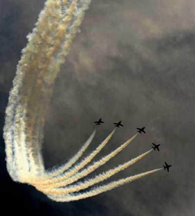 Royal Air Force performs aerobatics