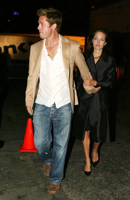 Brad Pitt and Jolie at Banksy's Los Angeles gallery show 