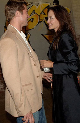 Brad Pitt and Jolie at Banksy's Los Angeles gallery show