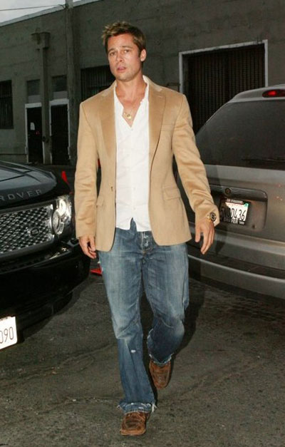 Brad Pitt and Jolie at Banksy's Los Angeles gallery show 