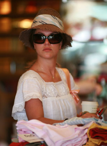 Britney Spears different hat looks